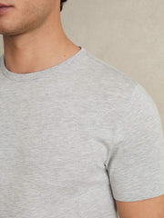 Reiss | Cotton Crew Neck T-Shirt in Grey Marl