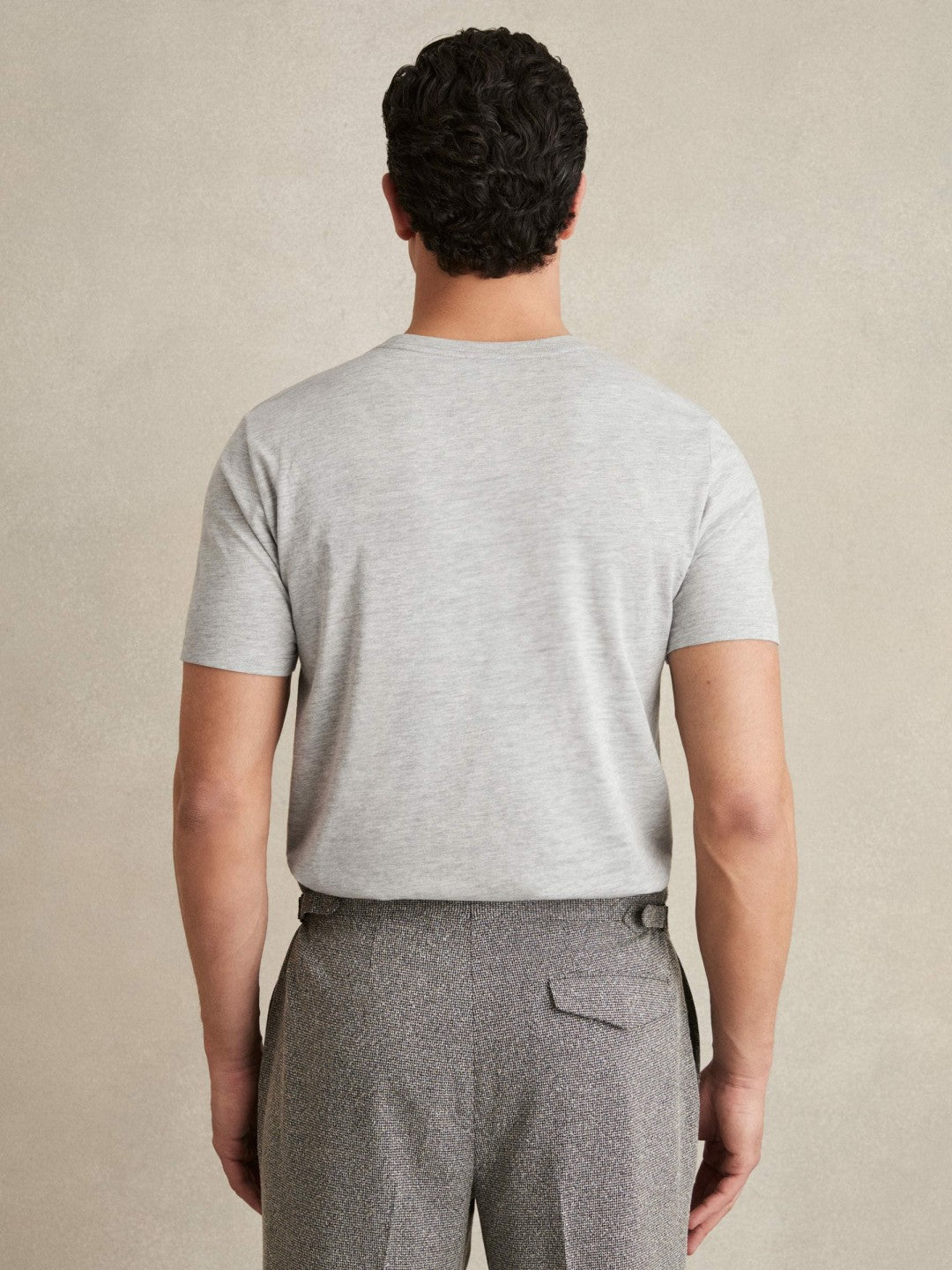 Reiss | Cotton Crew Neck T-Shirt in Grey Marl