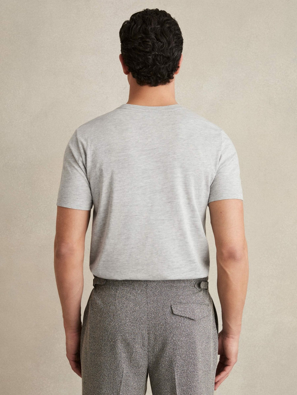 Reiss | Cotton Crew Neck T-Shirt in Grey Marl