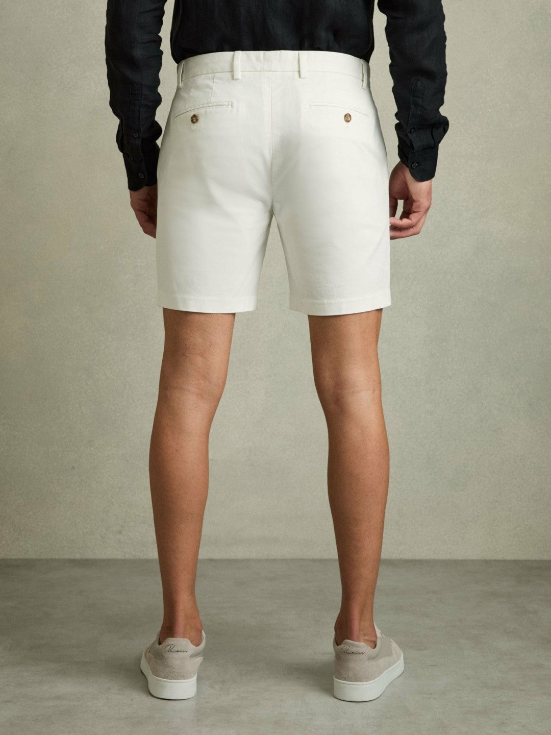 Reiss | Short Length Casual Chino Shorts in White