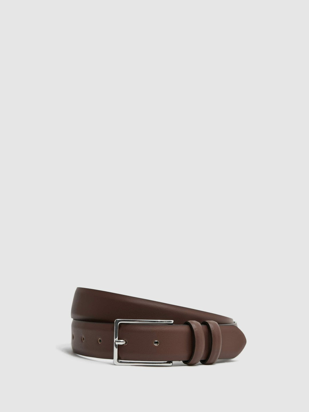 Reiss | Smooth Leather Belt in Tan