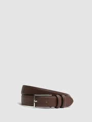 Reiss | Smooth Leather Belt in Tan