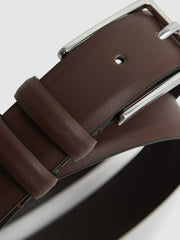 Reiss | Smooth Leather Belt in Tan