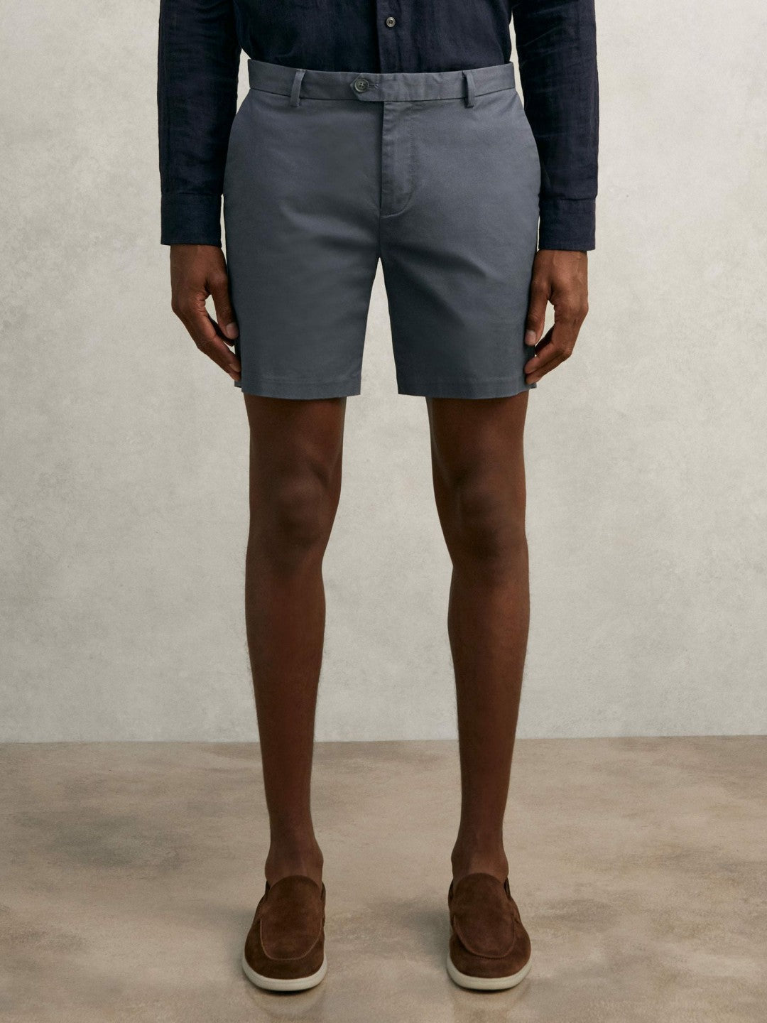 Reiss | Short Length Casual Chino Shorts in Airforce Blue