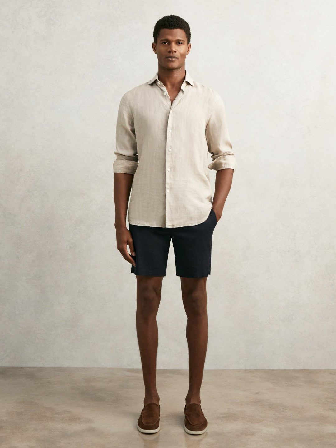 Reiss | Short Length Casual Chino Shorts in Navy