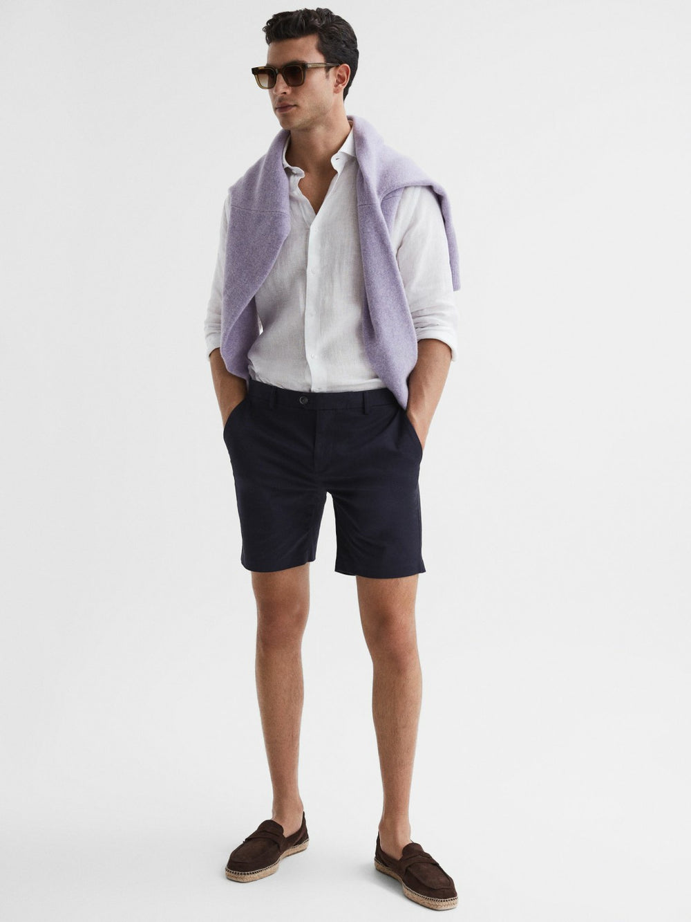 Reiss | Short Length Casual Chino Shorts in Navy