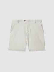 Reiss | Cotton Chino Shorts with Stretch in Chalk