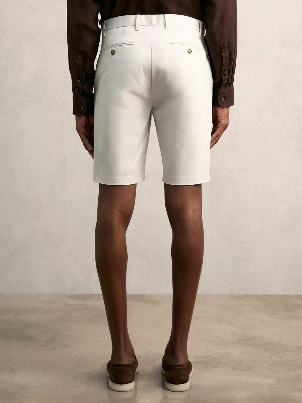 Reiss | Cotton Chino Shorts with Stretch in Chalk