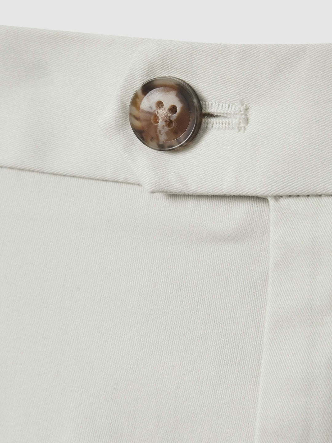 Reiss | Cotton Chino Shorts with Stretch in Chalk