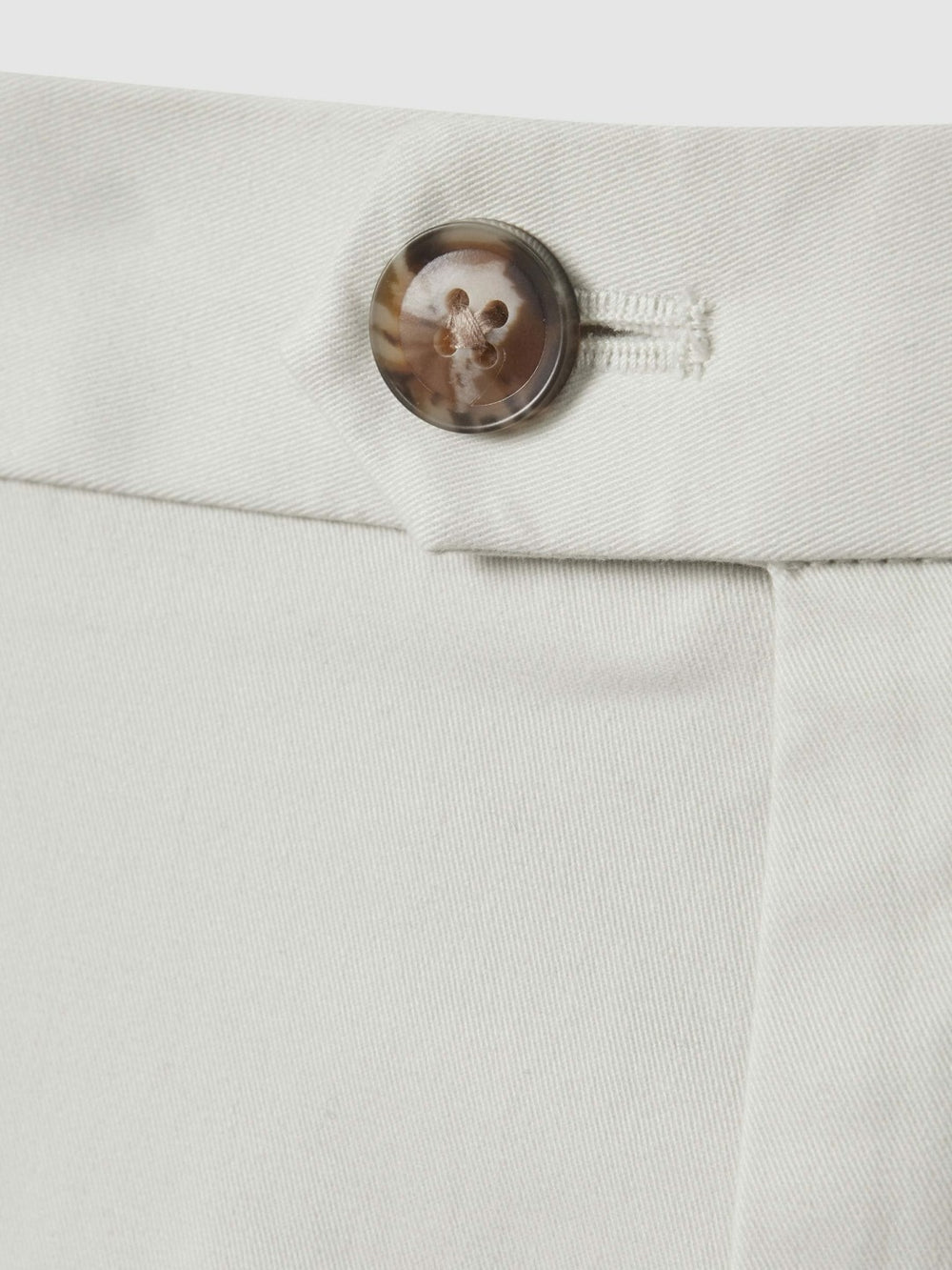 Reiss | Cotton Chino Shorts with Stretch in Chalk