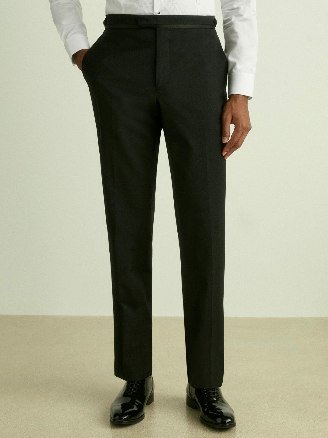 Reiss | Modern Fit Tuxedo Trousers in Black