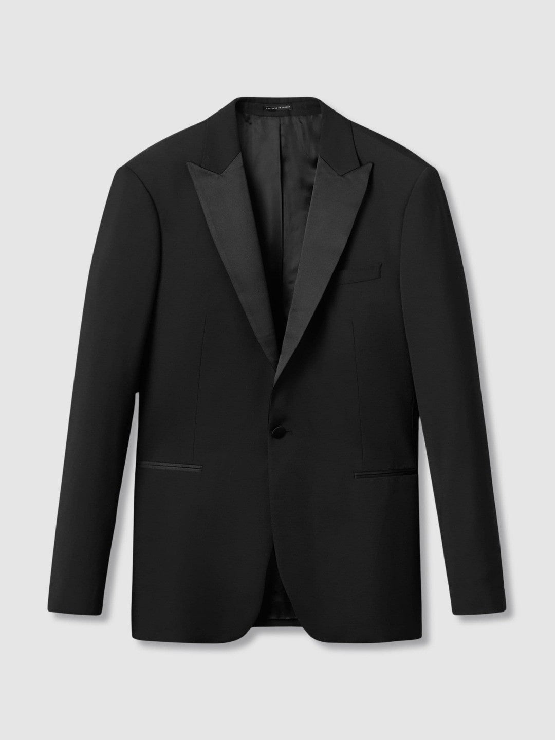 Reiss | Regular Fit Single Breasted Tuxedo Jacket in Black