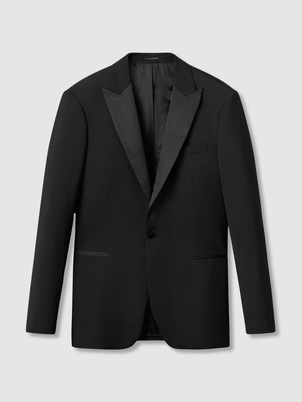 Reiss | Regular Fit Single Breasted Tuxedo Jacket in Black