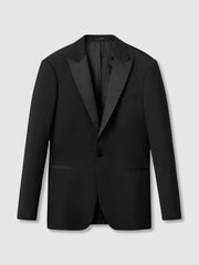 Reiss | Regular Fit Single Breasted Tuxedo Jacket in Black