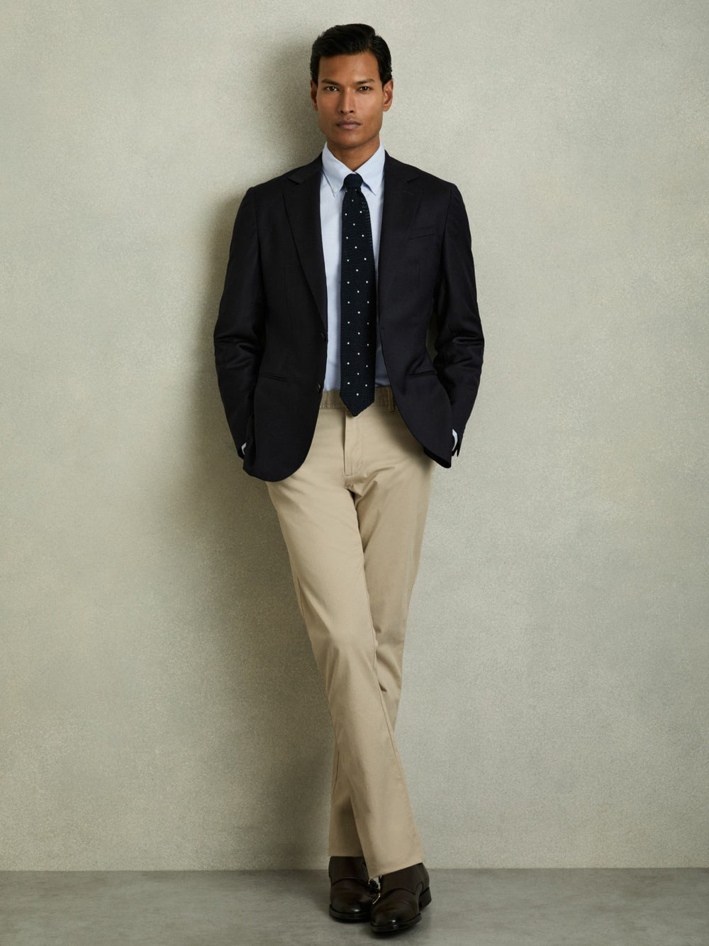 Reiss | Slim-Fit Button-Down Collar Cotton Oxford Shirt in Soft Blue