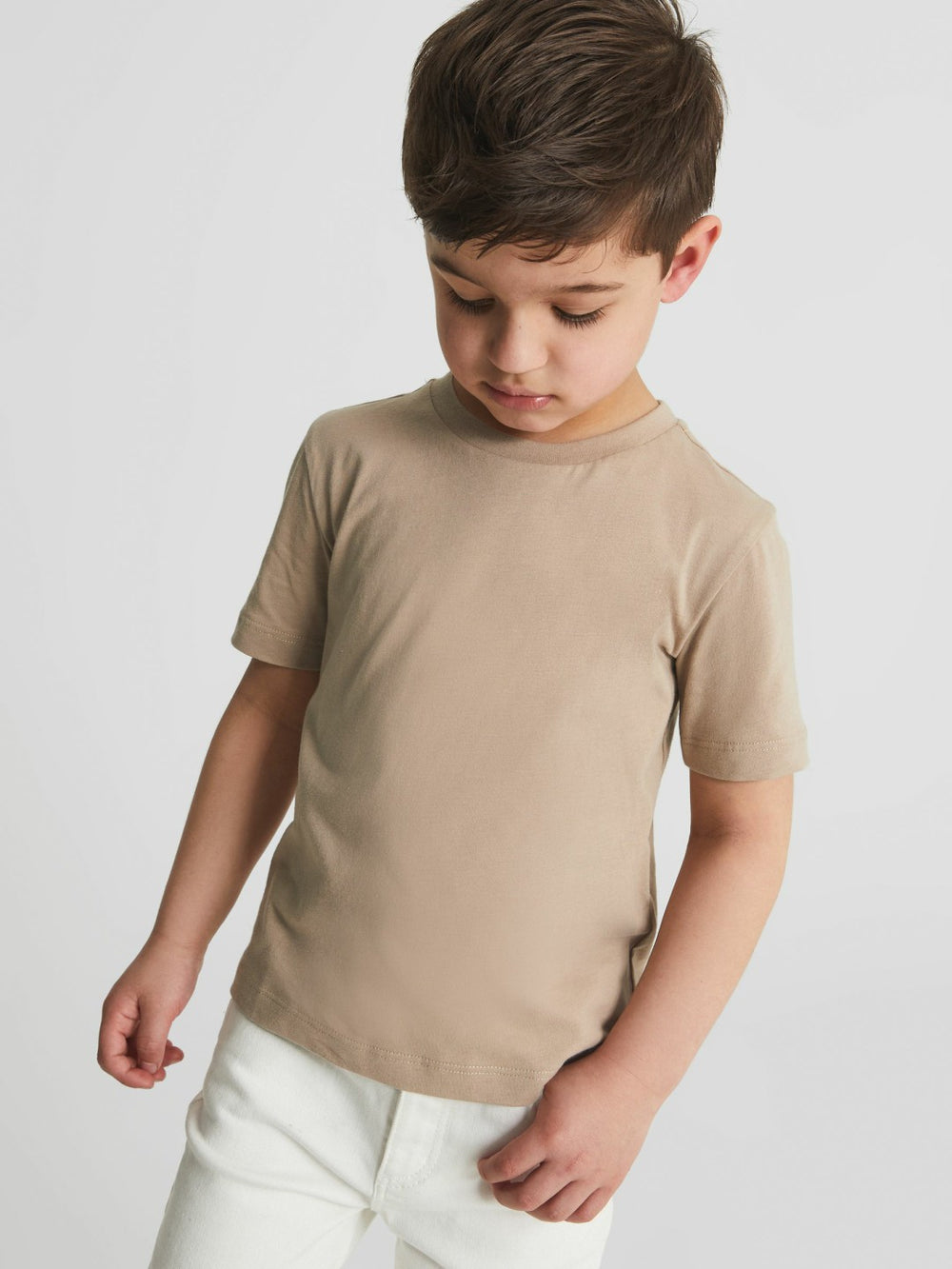 Reiss | 3-9 yrs Crew Neck T-Shirt in Stone