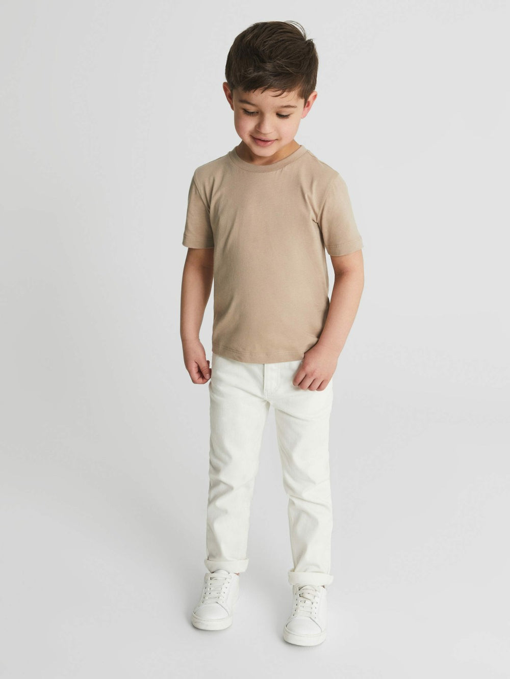 Reiss | 3-9 yrs Crew Neck T-Shirt in Stone