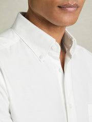 Reiss | Slim-Fit Button-Down Collar Cotton Oxford Shirt in White