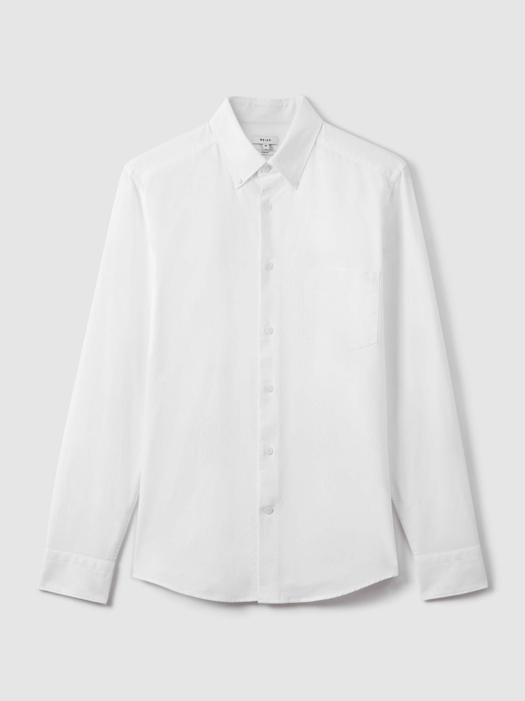 Reiss | Slim-Fit Button-Down Collar Cotton Oxford Shirt in White