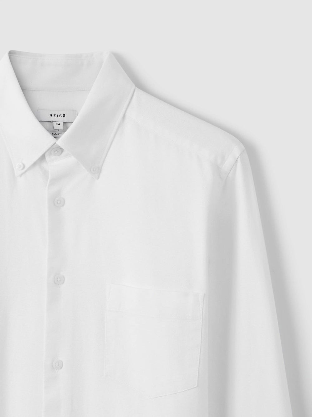 Reiss | Slim-Fit Button-Down Collar Cotton Oxford Shirt in White