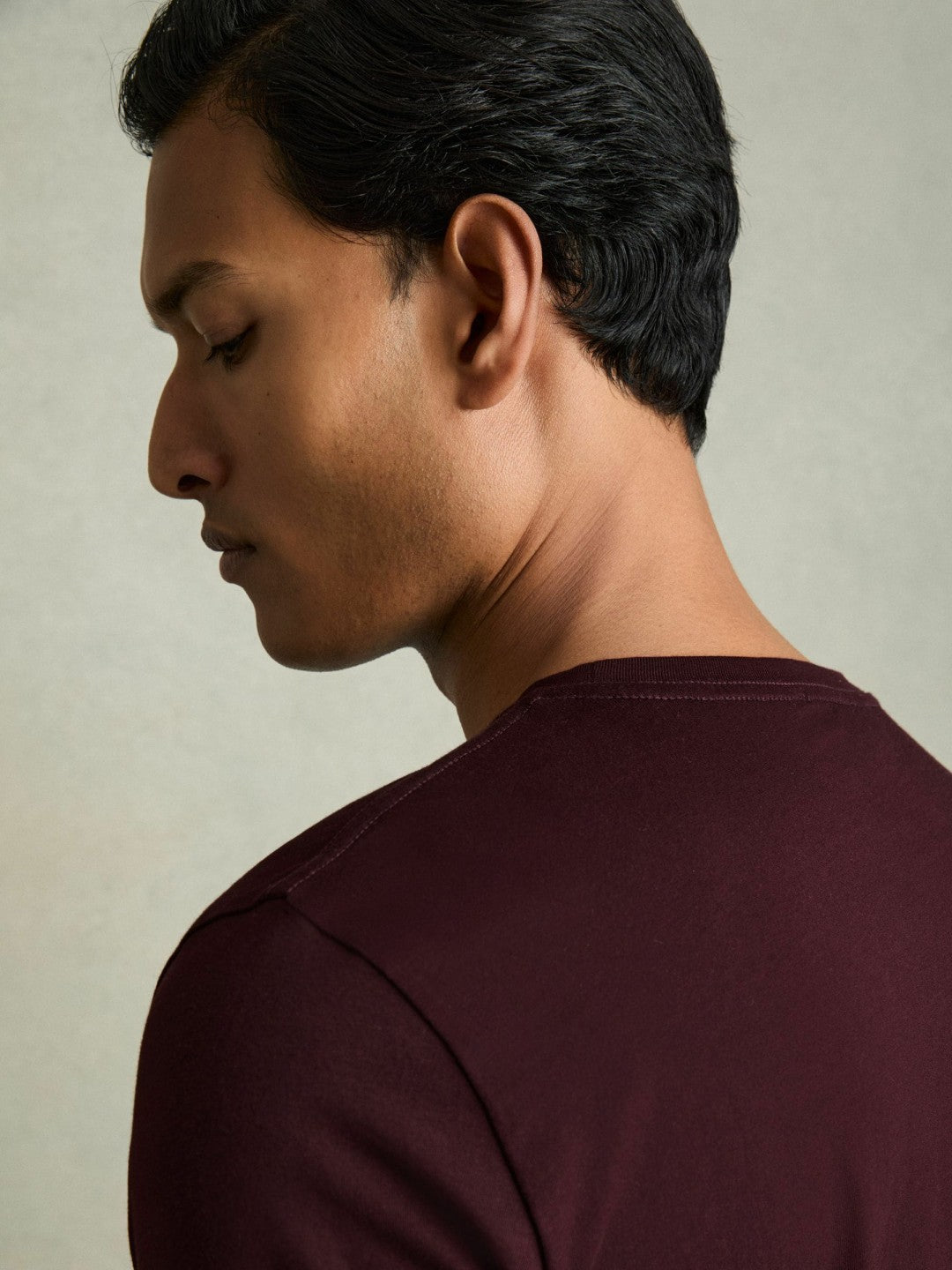 Reiss | Cotton Crew Neck T-Shirt in Bordeaux