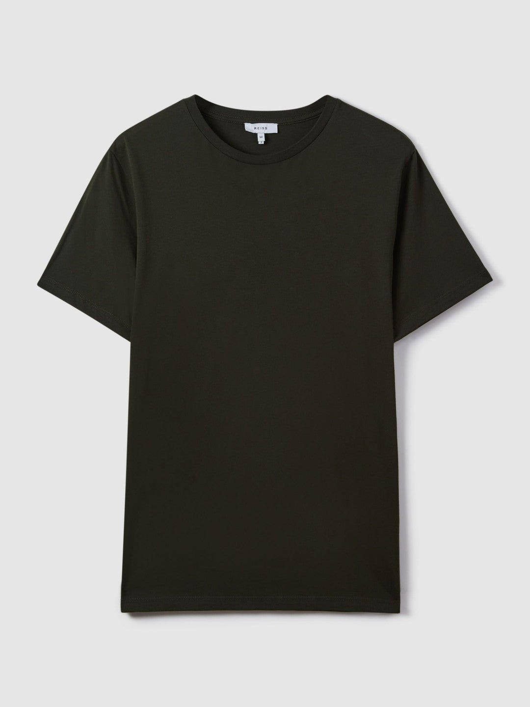 Reiss | Cotton Crew Neck T-Shirt in Oxidised Green