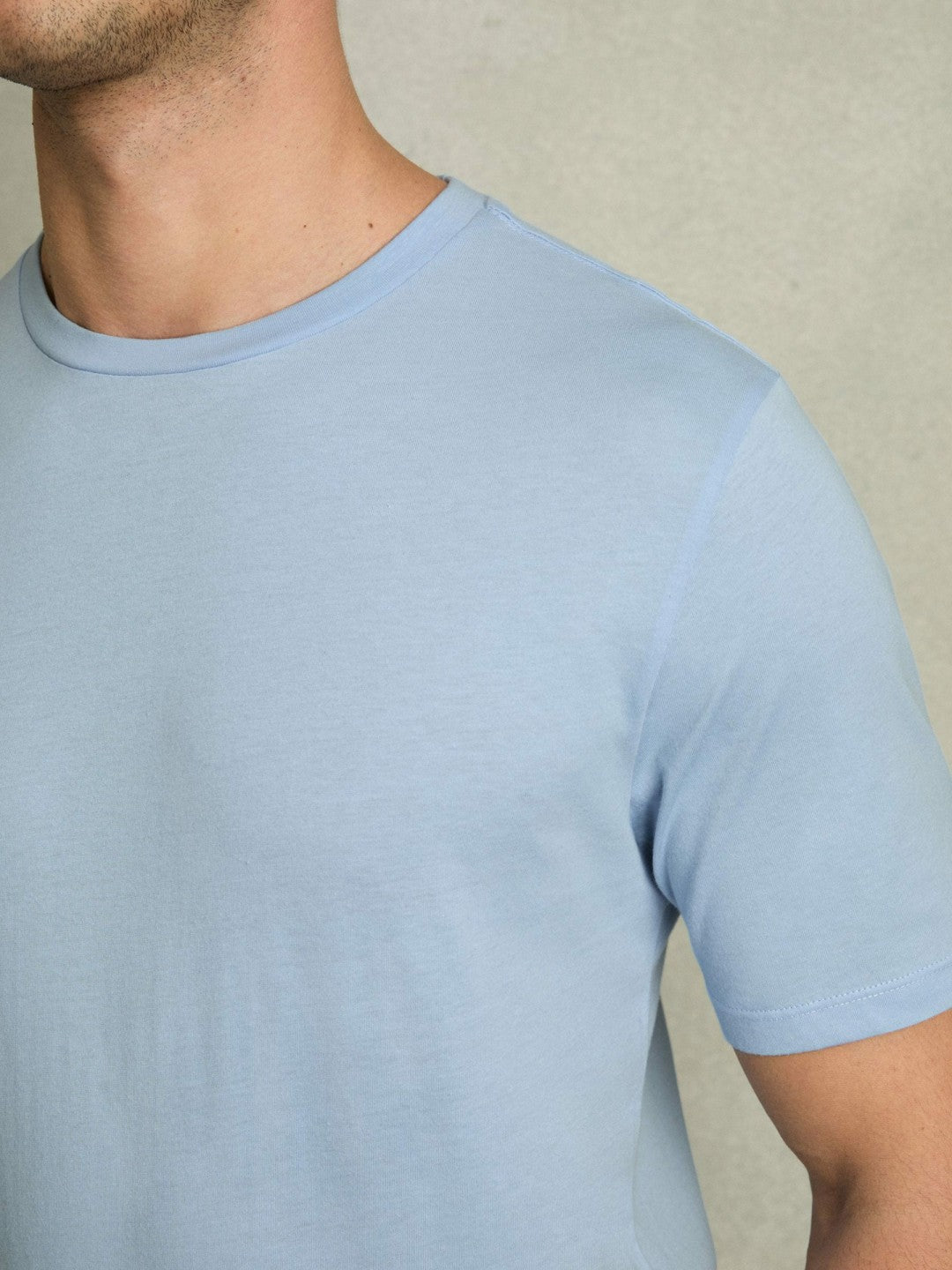 Reiss | Cotton Crew Neck T-Shirt in Soft Blue