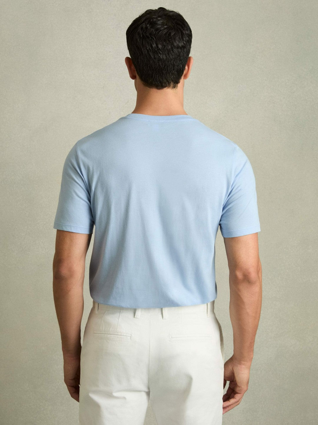 Reiss | Cotton Crew Neck T-Shirt in Soft Blue