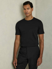 Reiss | Cotton Crew Neck T-Shirt in Black