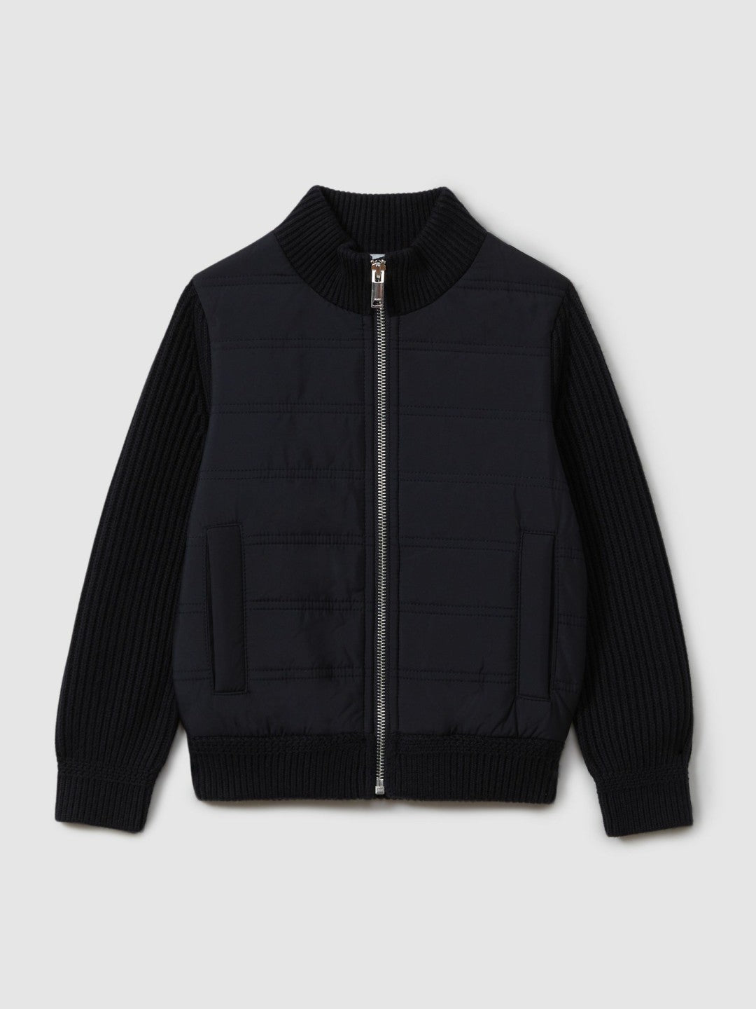 Reiss | 9-14 yrs Hybrid Zip Through Quilted Jacket in Navy