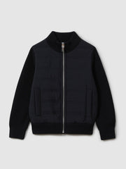 Reiss | 9-14 yrs Hybrid Zip Through Quilted Jacket in Navy