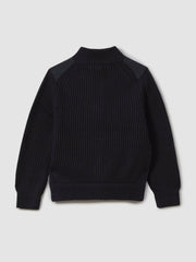 Reiss | 9-14 yrs Hybrid Zip Through Quilted Jacket in Navy