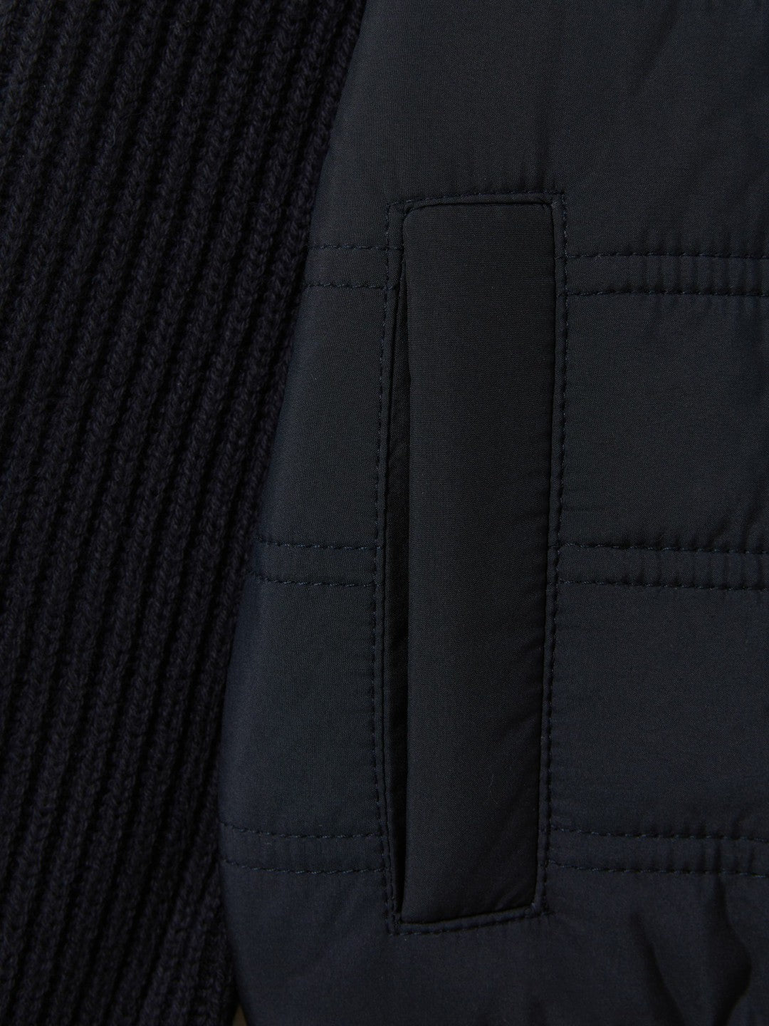 Reiss | 9-14 yrs Hybrid Zip Through Quilted Jacket in Navy