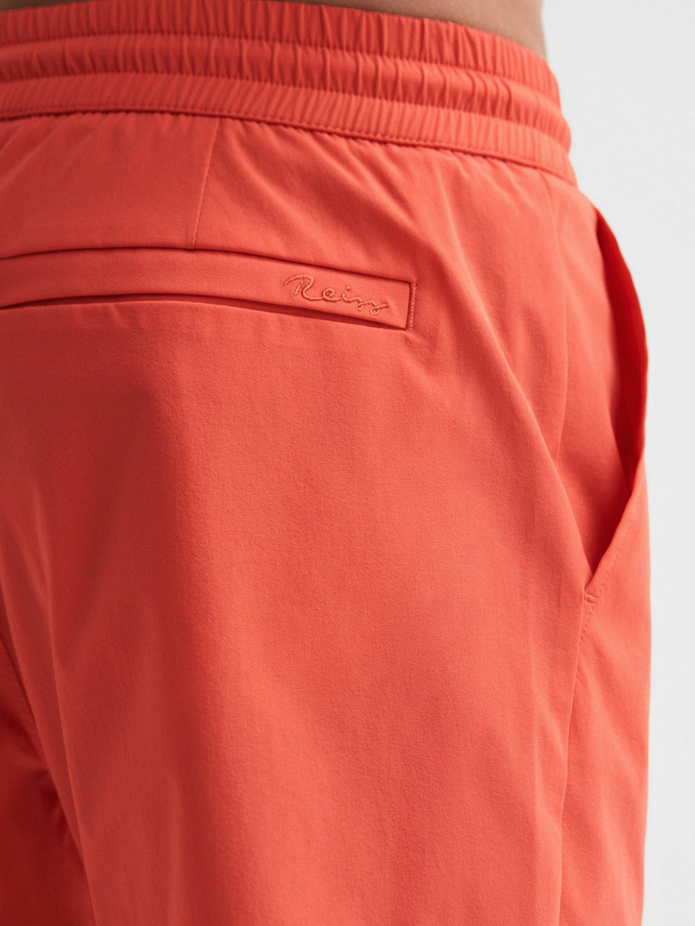 Reiss | Plain Drawstring Swim Shorts in Bright Orange