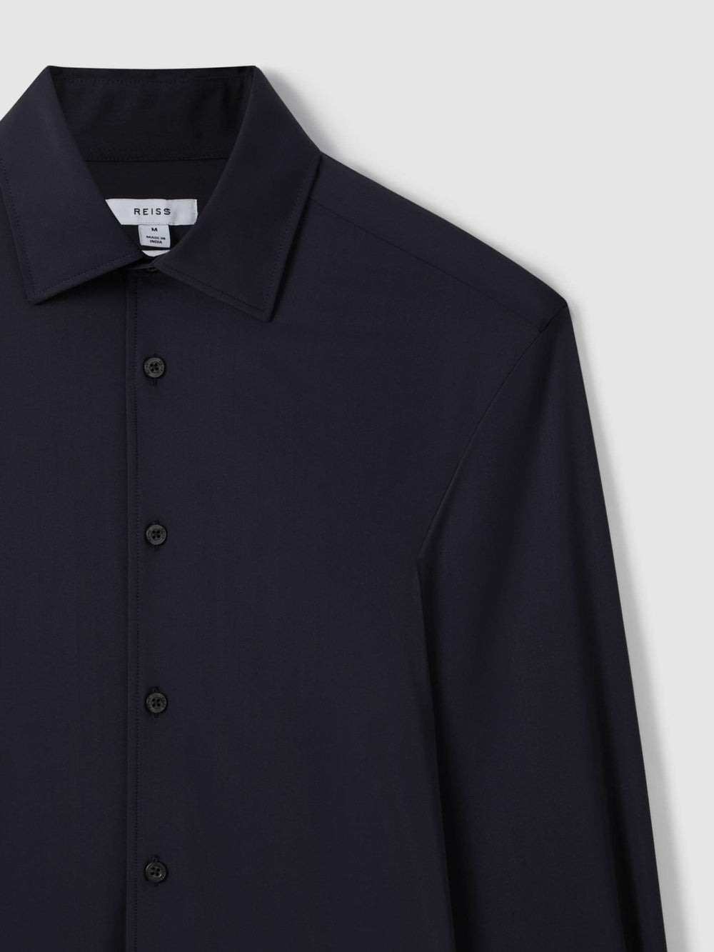 Reiss | Regular Fit Button-Through Travel Shirt in Navy