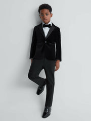 Reiss | 3-9 yrs Tuxedo Satin Stripe Trousers in Black
