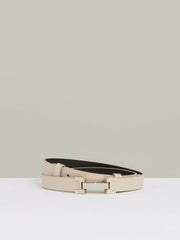 Reiss | Leather Square Hinge Belt in Stone
