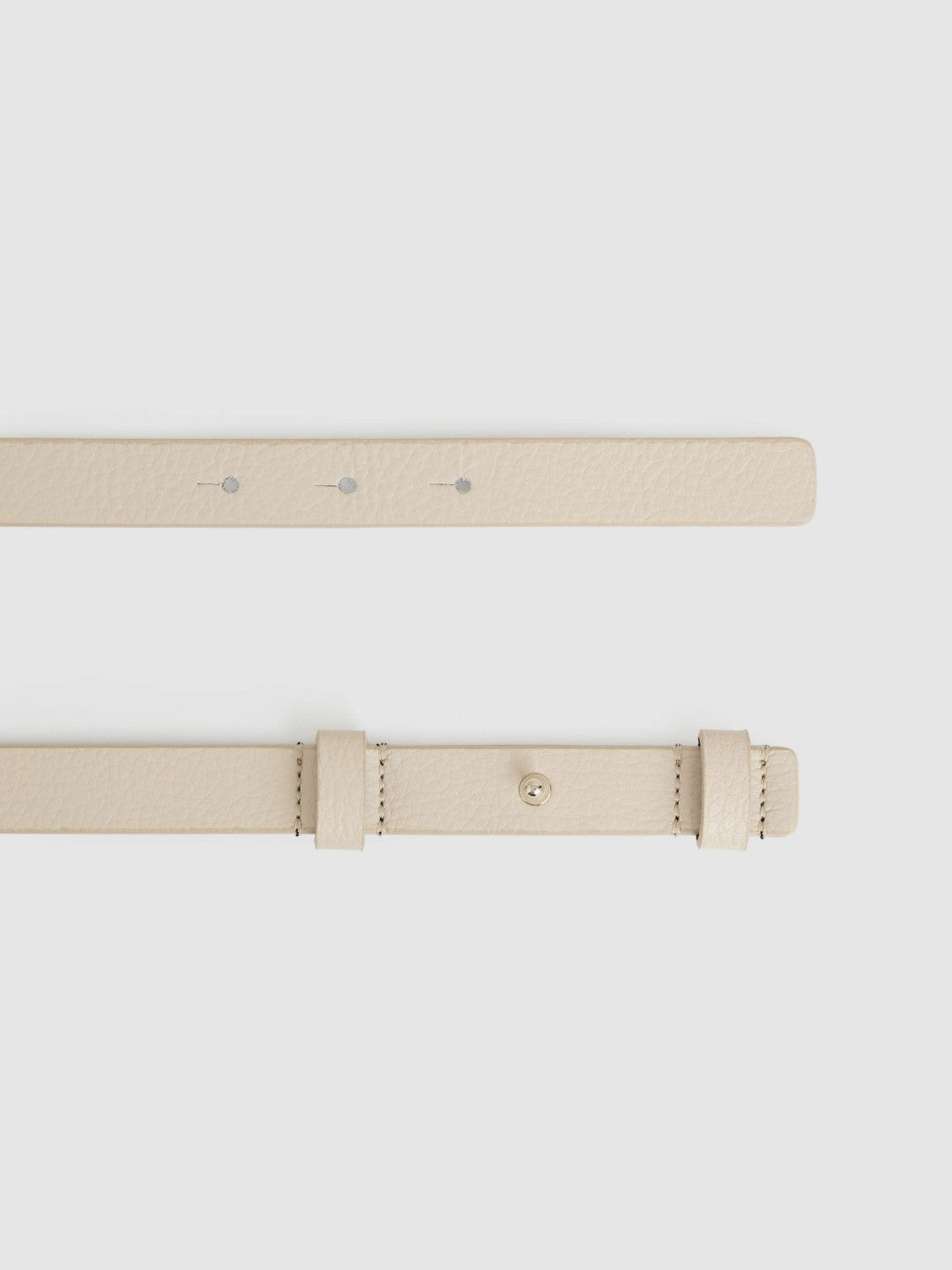 Reiss | Leather Square Hinge Belt in Stone