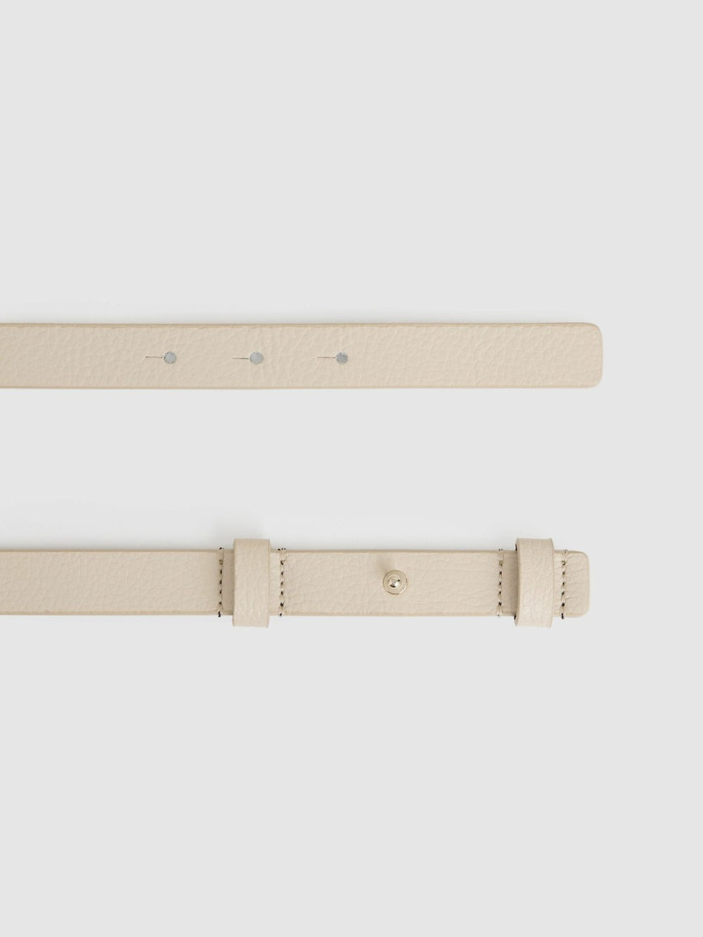 Reiss | Leather Square Hinge Belt in Stone