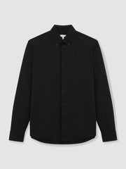 Reiss | Slim-Fit Button-Down Collar Cotton Oxford Shirt in Black