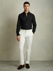 Reiss | Slim-Fit Button-Down Collar Cotton Oxford Shirt in Black
