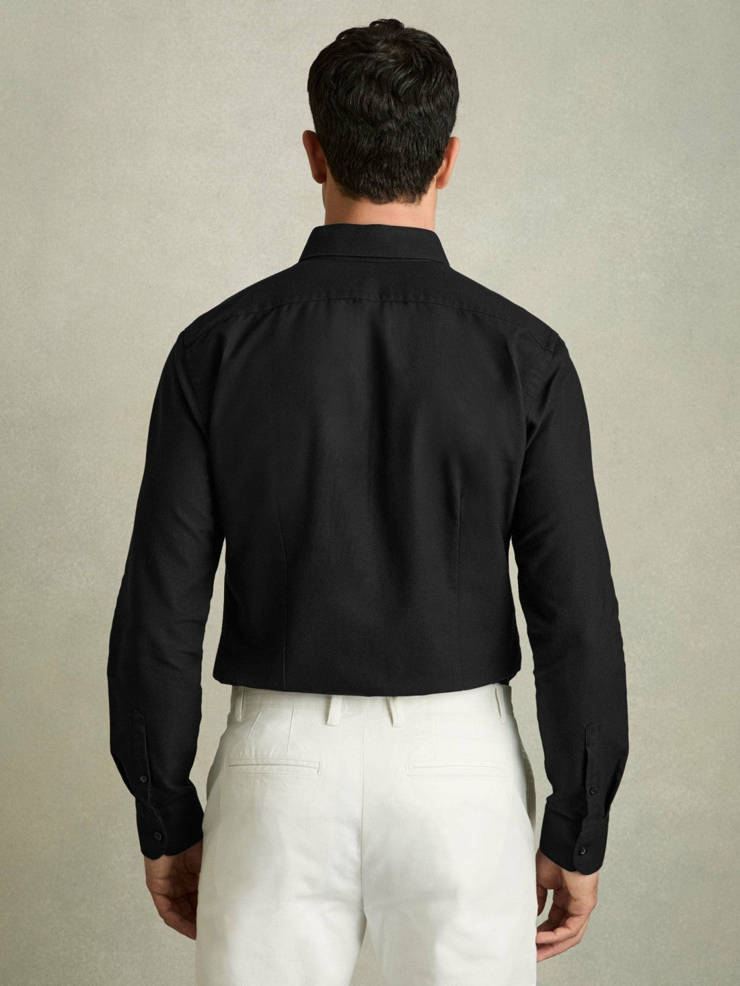 Reiss | Slim-Fit Button-Down Collar Cotton Oxford Shirt in Black