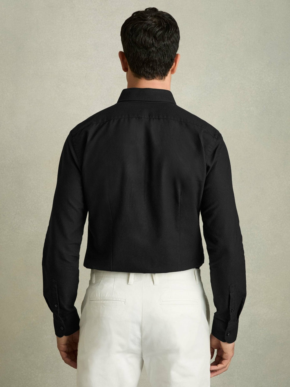 Reiss | Slim-Fit Button-Down Collar Cotton Oxford Shirt in Black