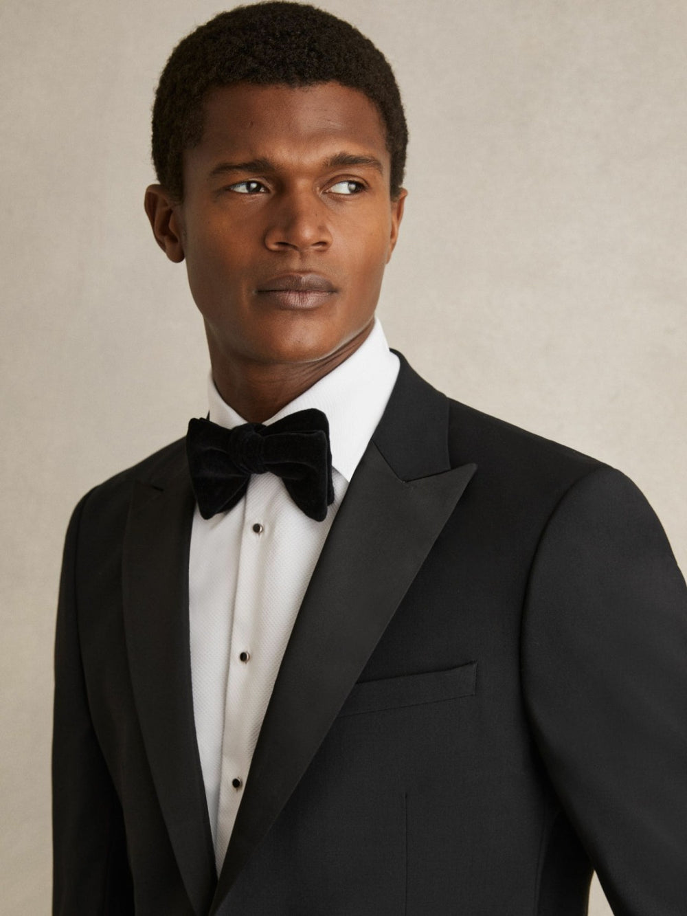 Reiss | Slim Fit Cotton Marcella Tuxedo Shirt in White