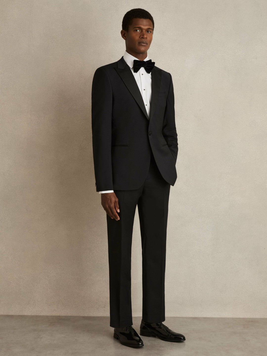 Reiss | Slim Fit Cotton Marcella Tuxedo Shirt in White