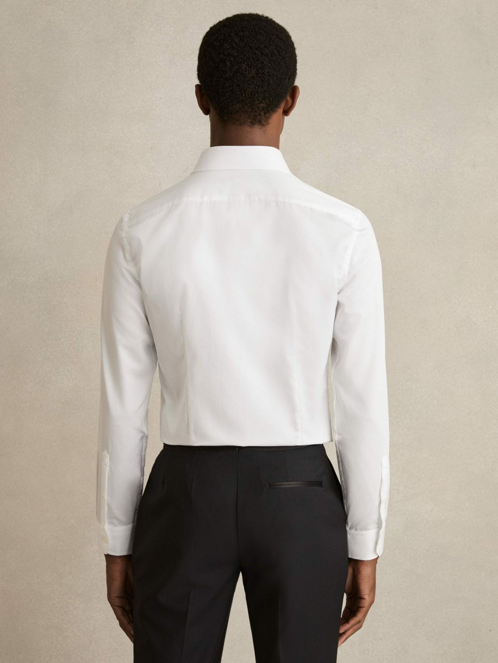 Reiss | Slim Fit Cotton Marcella Tuxedo Shirt in White