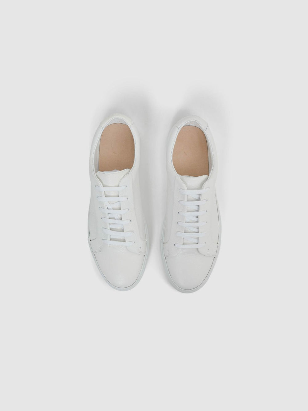 Reiss | Tumbled-Leather Low-Top Trainers in White