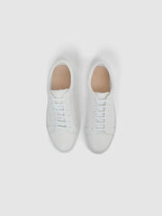 Reiss | Tumbled-Leather Low-Top Trainers in White