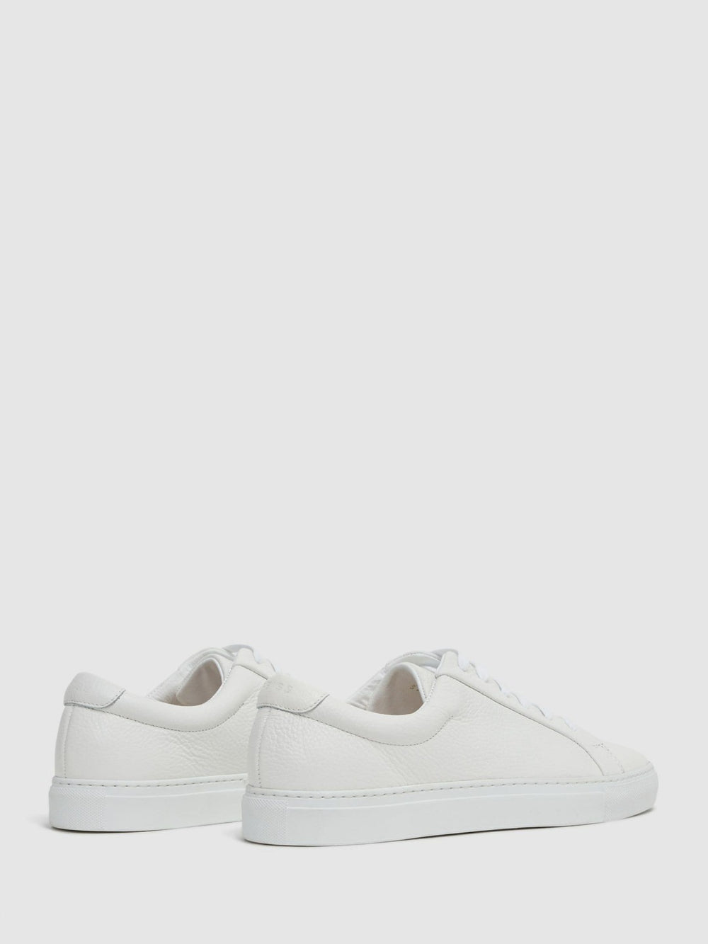 Reiss | Tumbled-Leather Low-Top Trainers in White