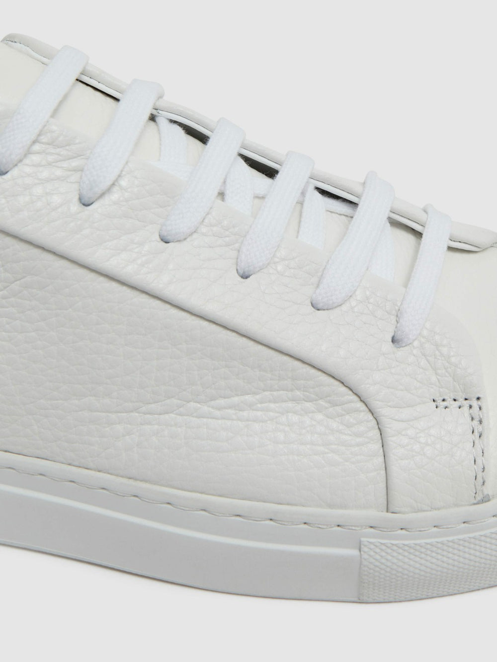 Reiss | Tumbled-Leather Low-Top Trainers in White